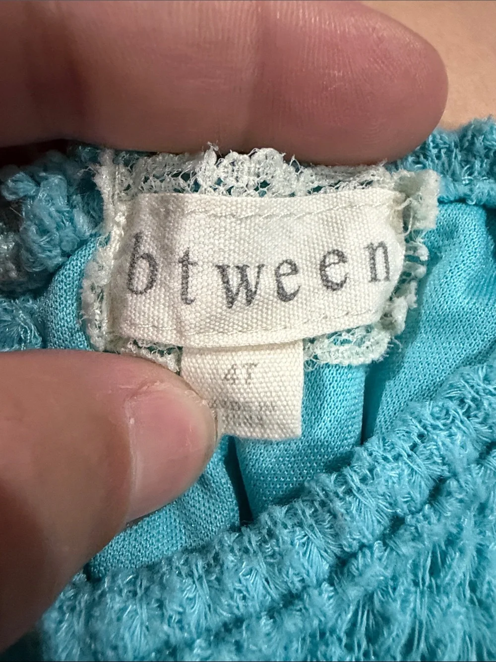 btween Bright Turquoise Crochet-Trim Tank Top & Shorts Set